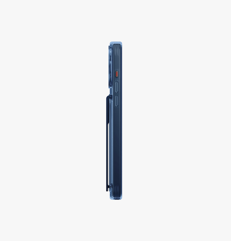 كڤر حماية Heldro Mag من Uniq لهاتف iPhone 15 Pro متوافق مع MagClick مع مسكة | أزرق كڤر حماية Heldro Mag من Uniq لهاتف iPhone 15 Pro متوافق مع MagClick مع مسكة | أزرق